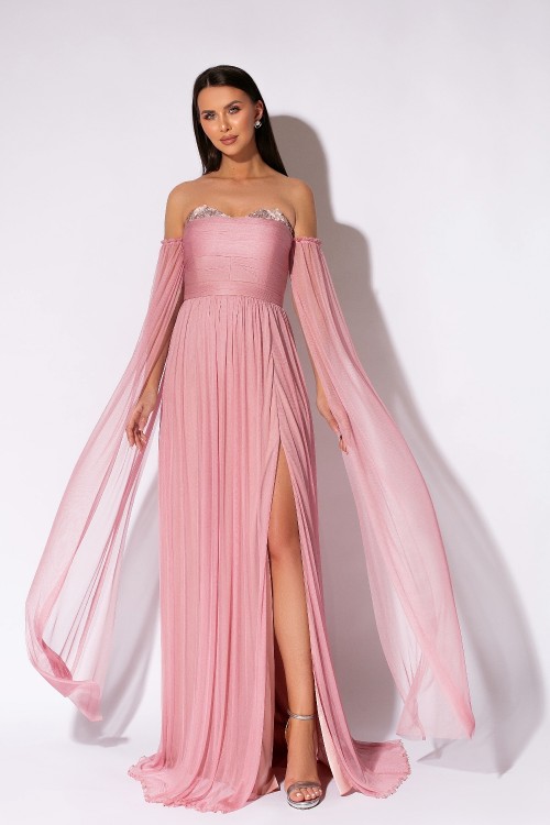 Rochie tull de matase naturala