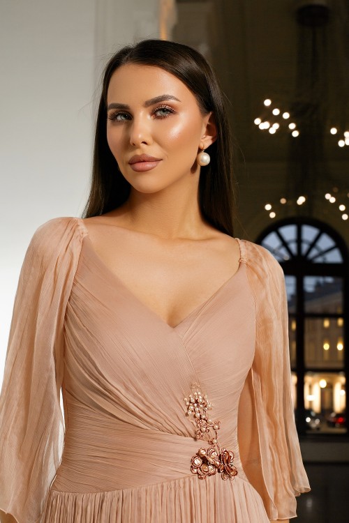 Rochie midi din matase...