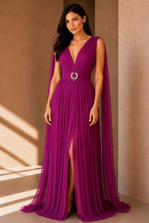 Rochie lunga  matase naturala
